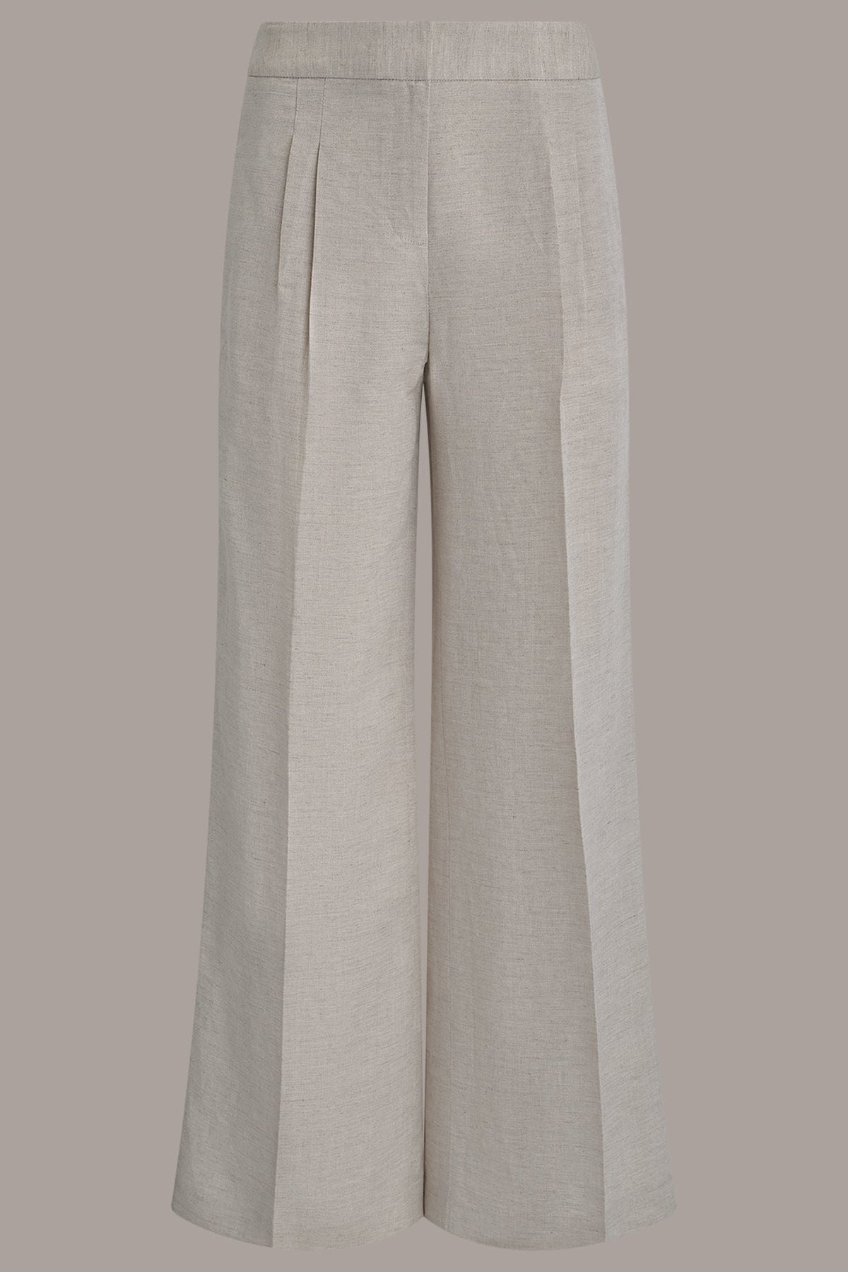 MID-RISE PLEATED WIDE-LEG PANT - Flax
