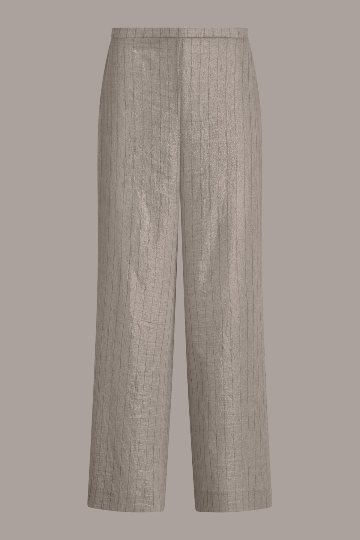 HIGH-RISE METALLIC PINSTRIPE WIDE-LEG PANT - Sisal/Canyon