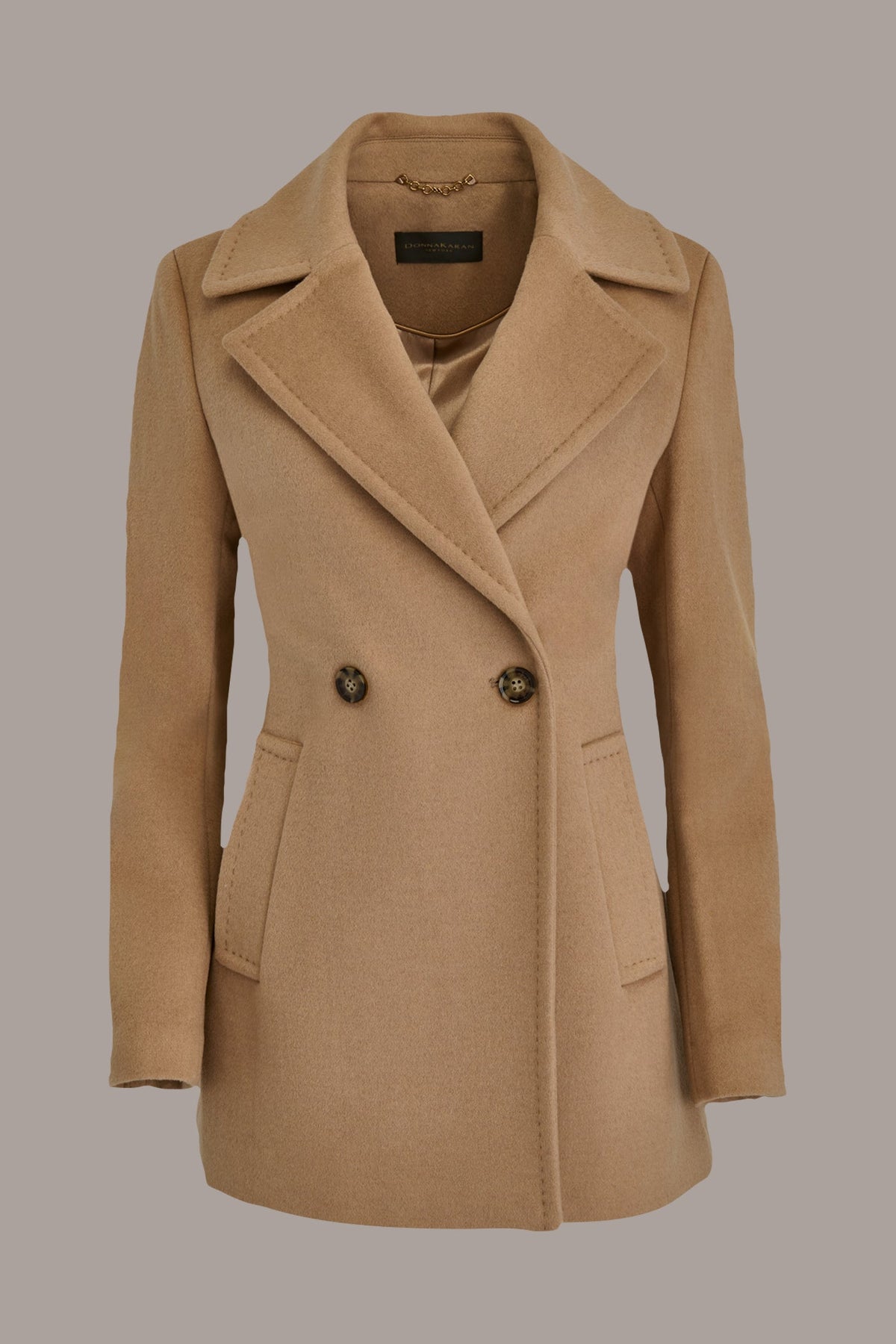 WOOL PEACOAT - CAMEL