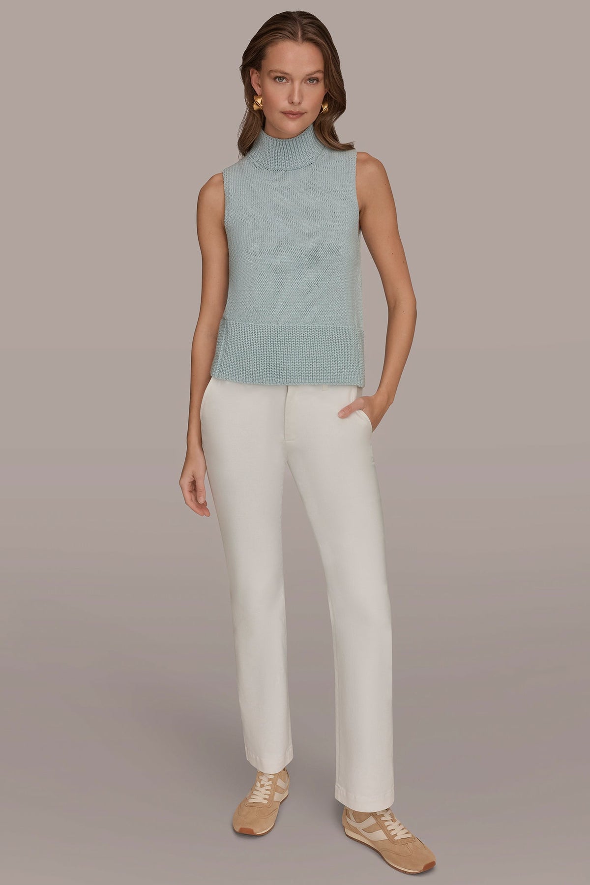 SLEEVELESS A-LINE SWEATER - Sea Mist