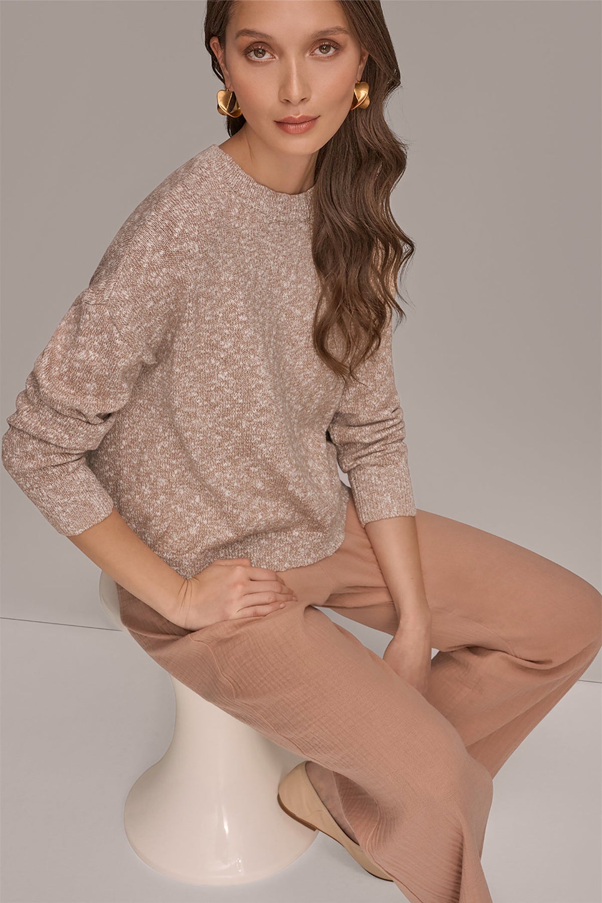 METALLIC LONG SLEEVE SWEATER - Umbria