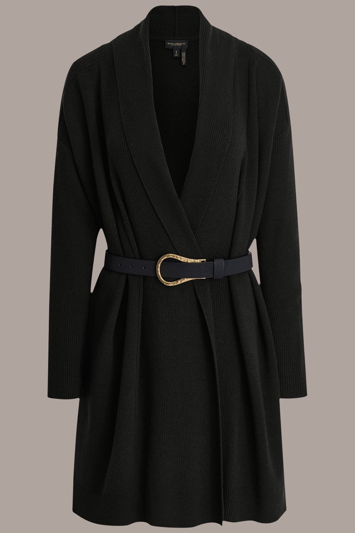 V-NECK LONG CARDIGAN - Black