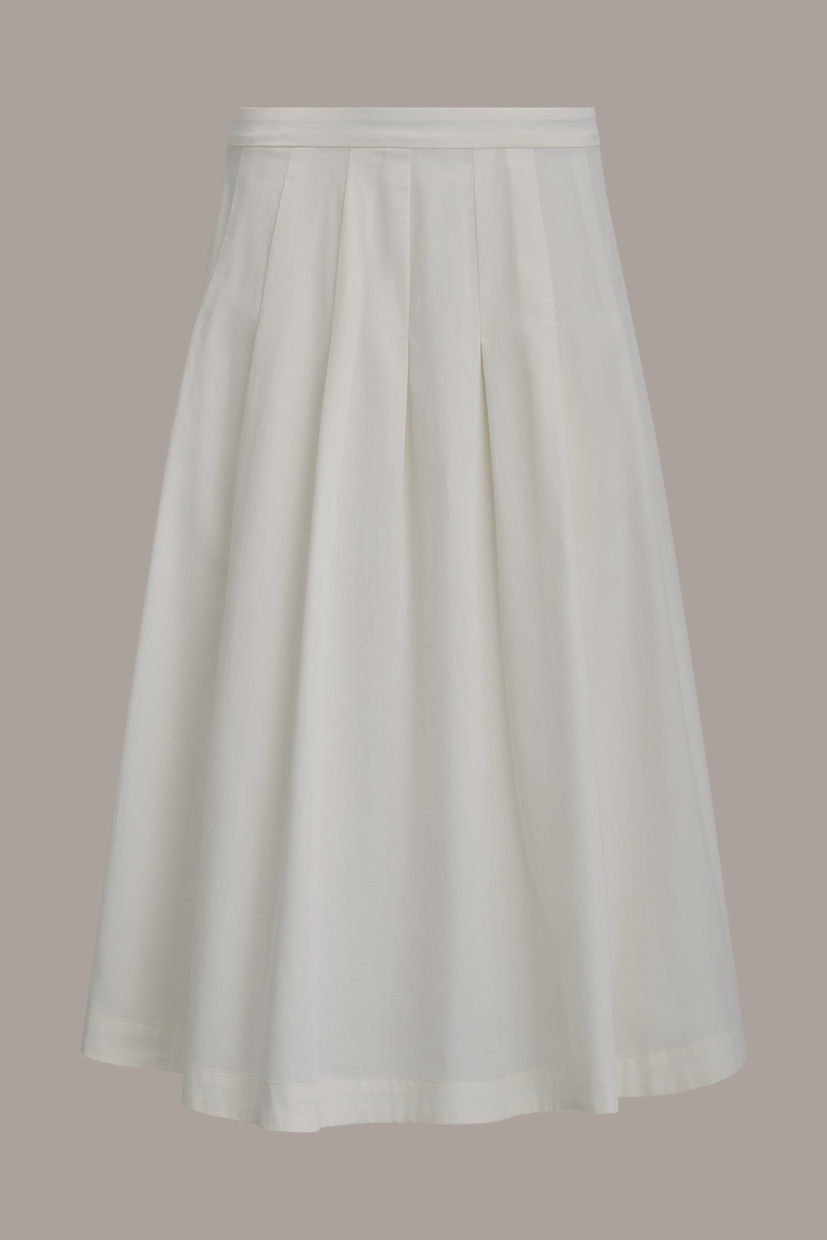 MIDI A-LINE SKIRT - Cream