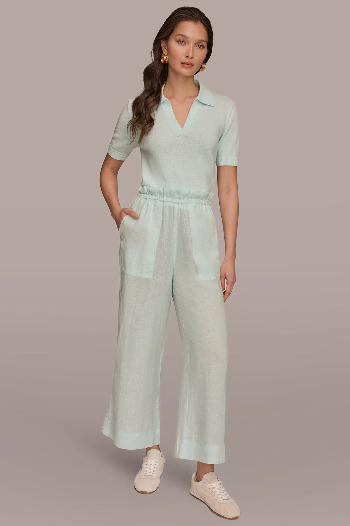HIGH-RISE PAPERBAG PANT - Skylight
