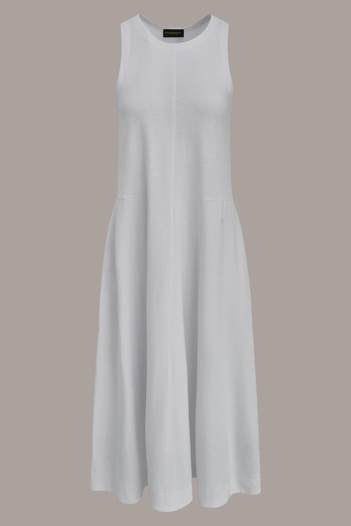 SLEEVELESS MIDI TRAPEZE DRESS - Cream
