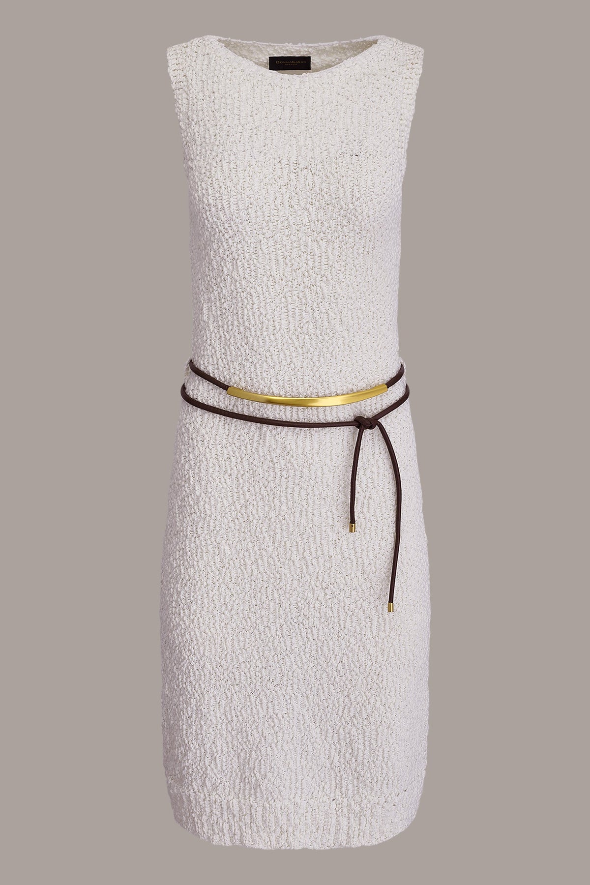 BOUCLE KNIT DRESS - Cream