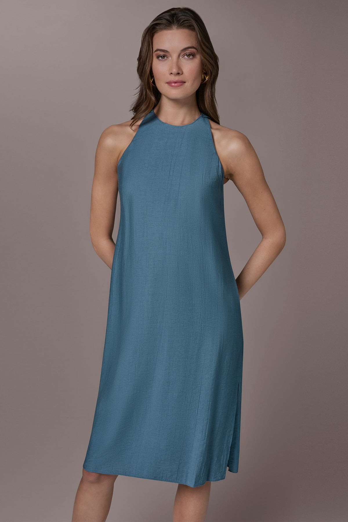 MIDI SWING DRESS - Washed Indigo