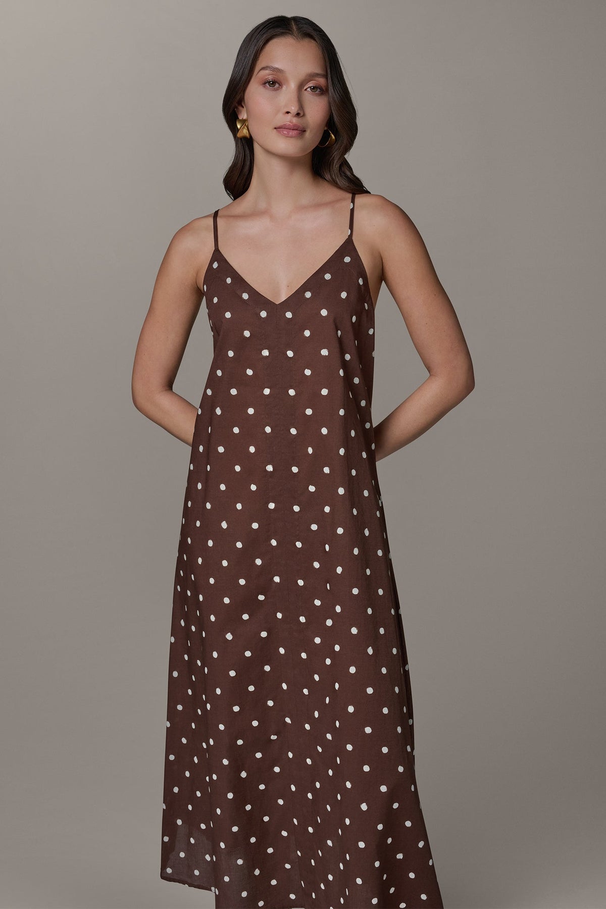 SLEEVELESS MAXI CUTOUT DRESS - Canyon/Cream