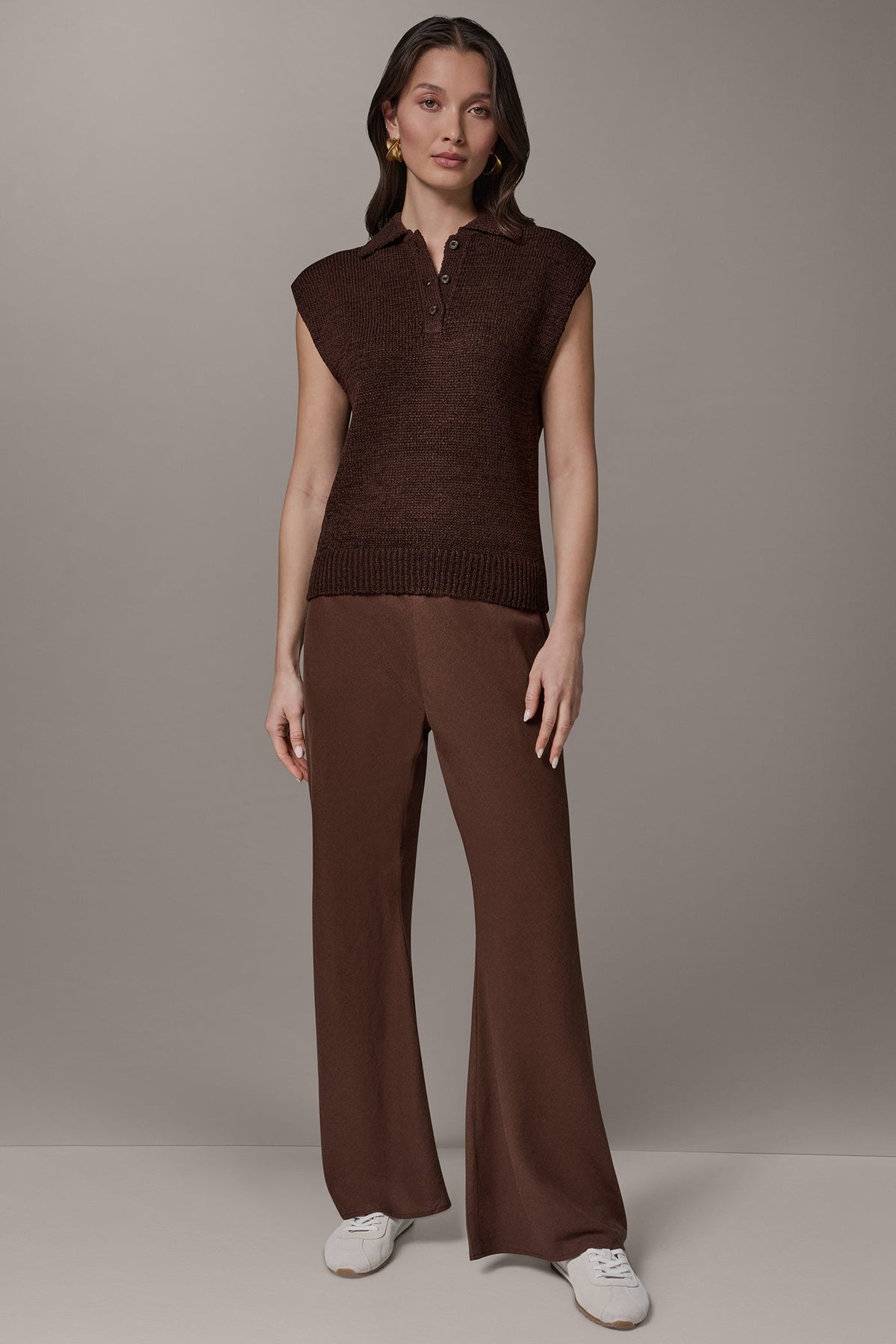 SLEEVELESS POLO SWEATER - Canyon