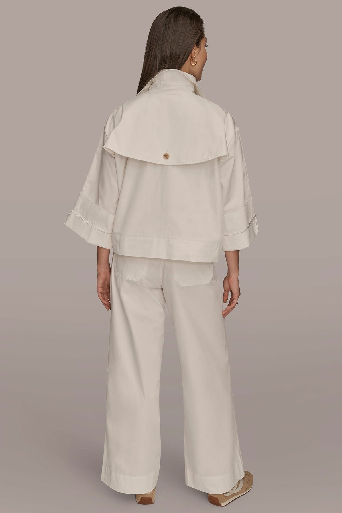 3/4-SLEEVE SWING JACKET - CREAM