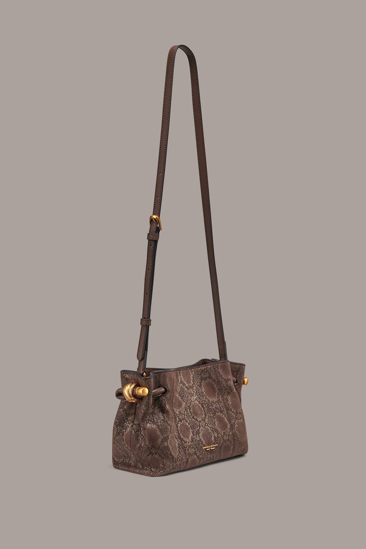 CASHMERE SNAKE-EFFECT CROSSBODY BAG - Brown Multi