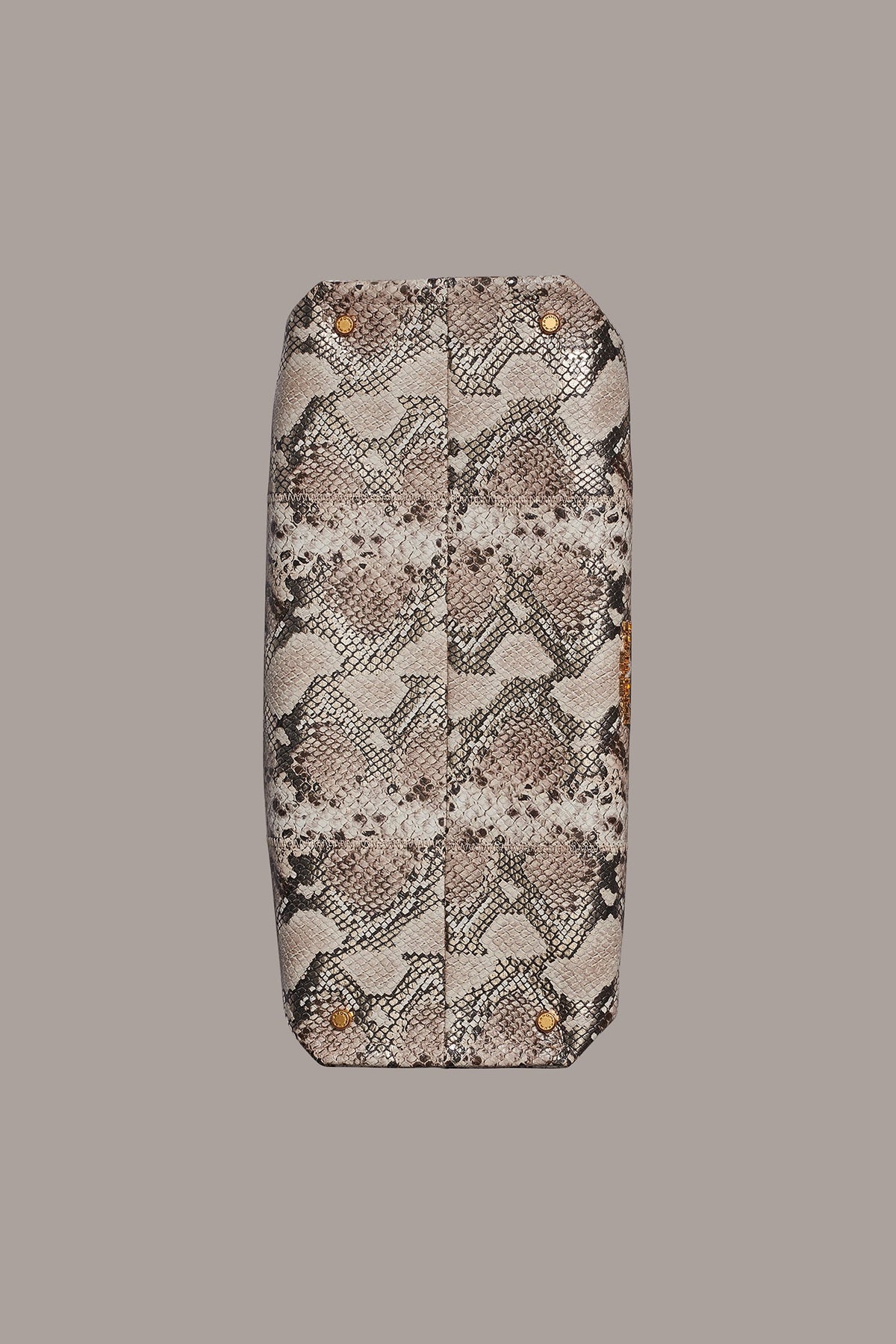 CASHMERE SNAKE-EFFECT MEDIUM TOTE - Neutral Multi