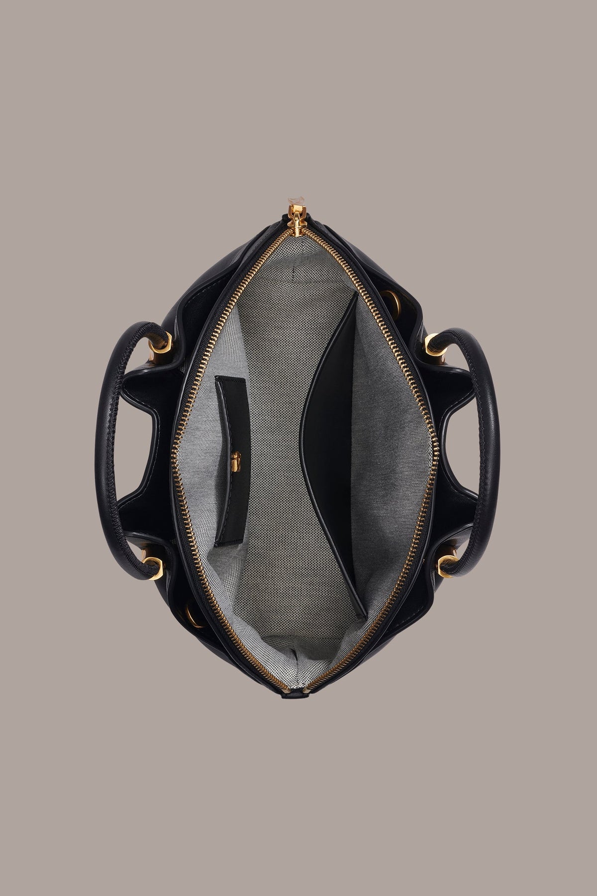 OXFORD LEATHER CROSSBODY BAG - Black / Gold