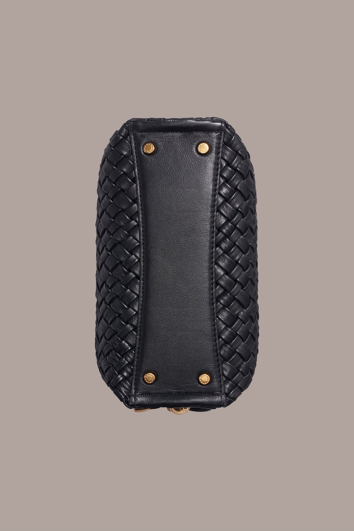 CASHMERE WOVEN LEATHER CROSSBODY BAG - Black / Gold