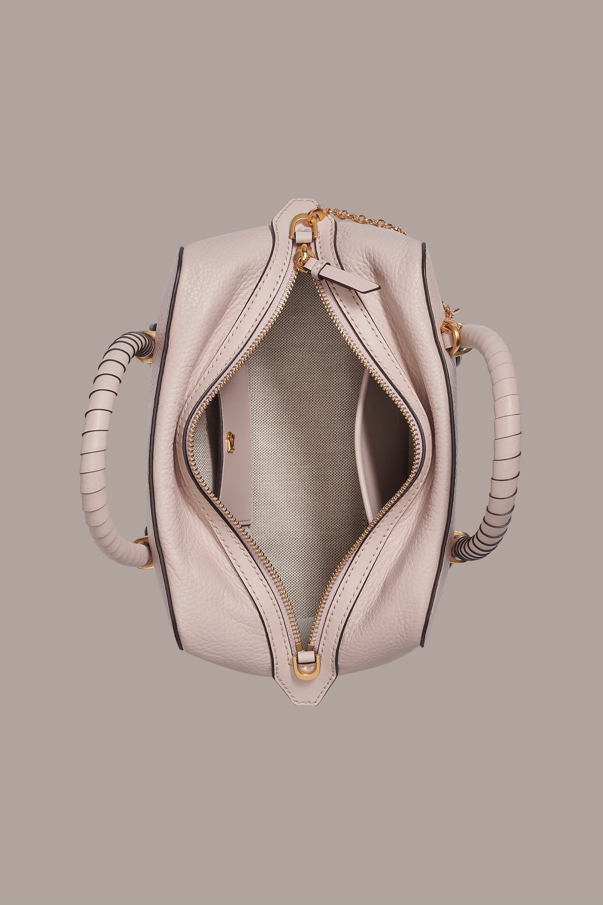 CHANTILLY LEATHER MINI SATCHEL BAG - Snow Petal