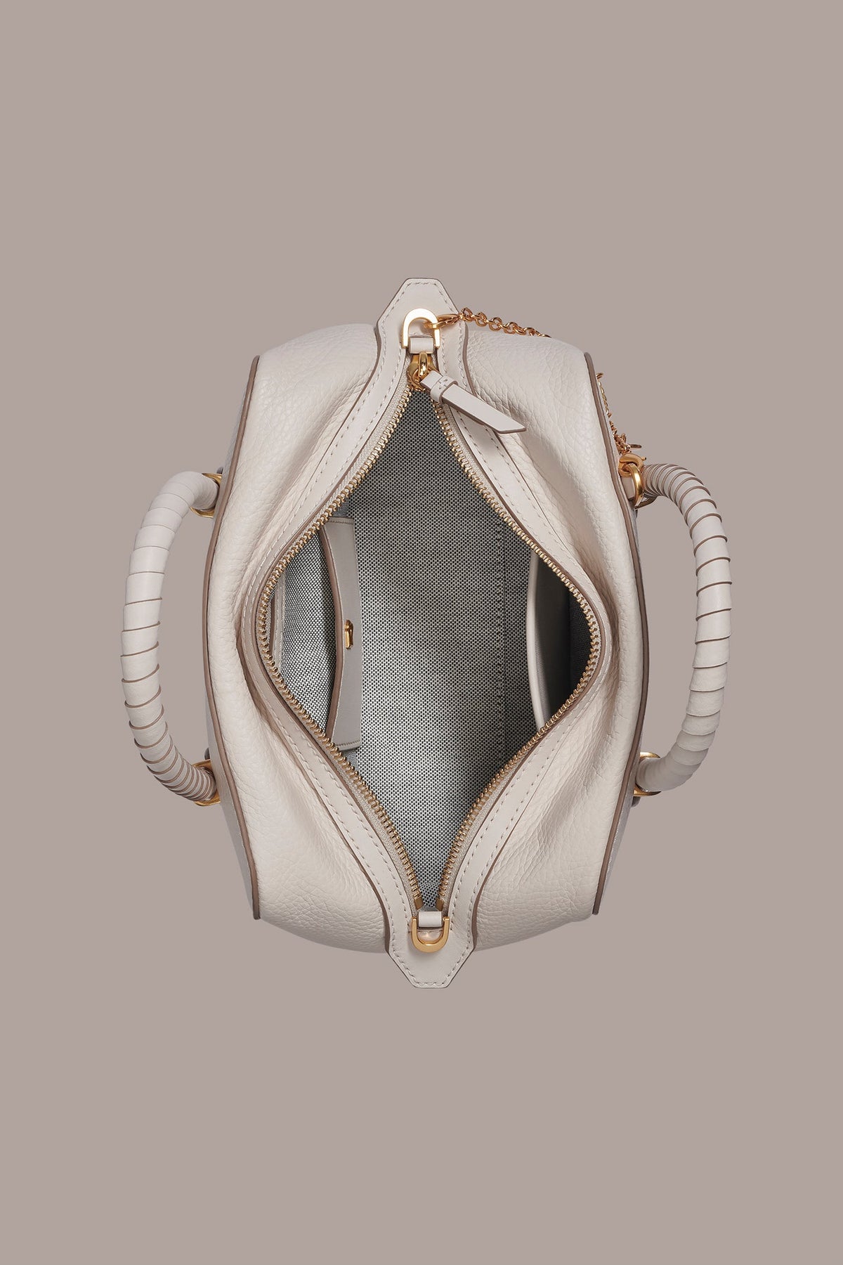 CHANTILLY LEATHER MINI SATCHEL BAG - Sand