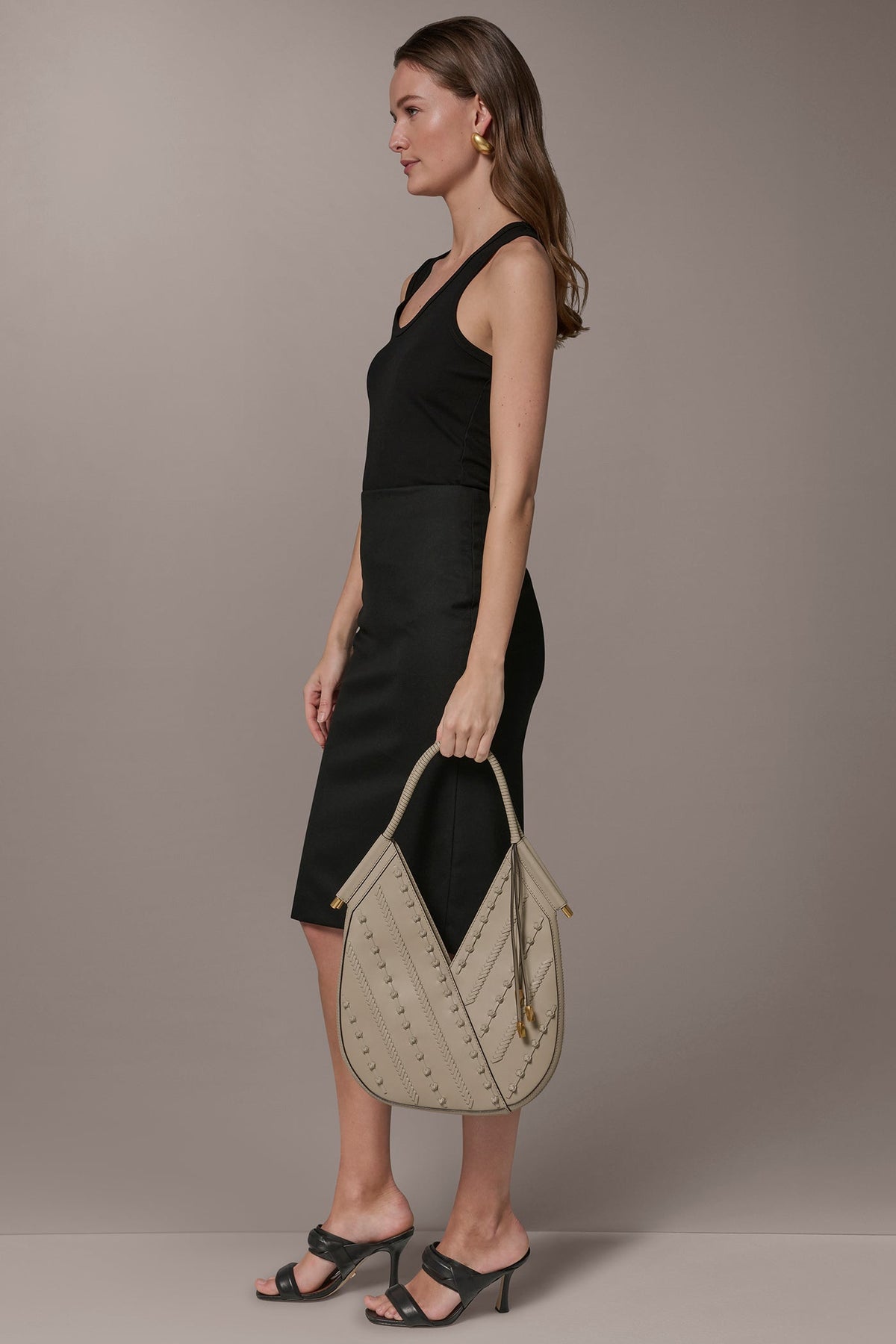 BALDWIN LEATHER KNOT MINI SHOULDER BAG - Moth
