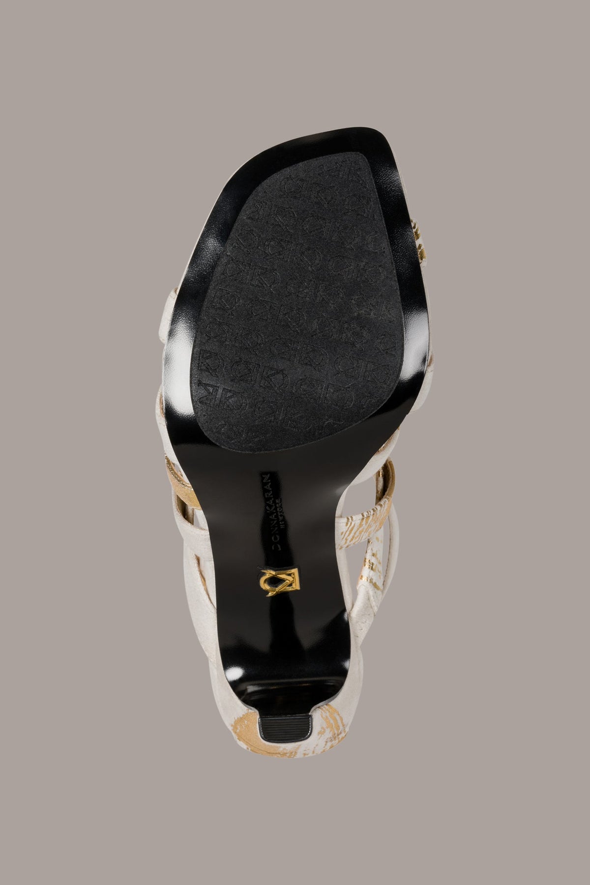 BRIARROSE METALLIC BRUSHSTROKE SANDAL - Ivory/Gold