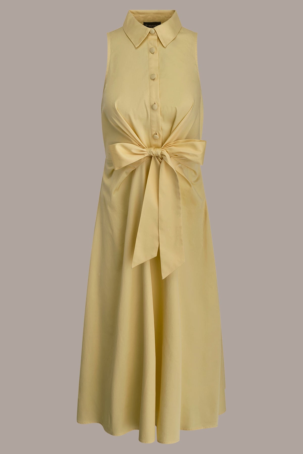 COTTON-SATEEN MIDI SHIRT DRESS - Panna Cotta