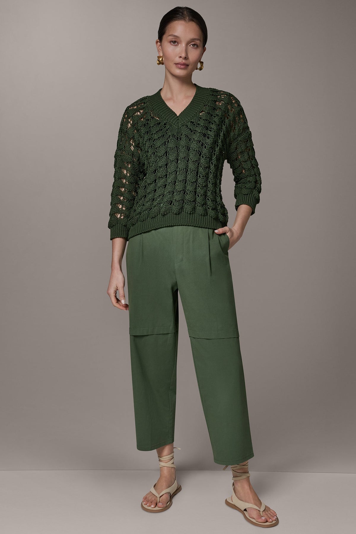 3/4 SLEEVE SWEATER - Verde