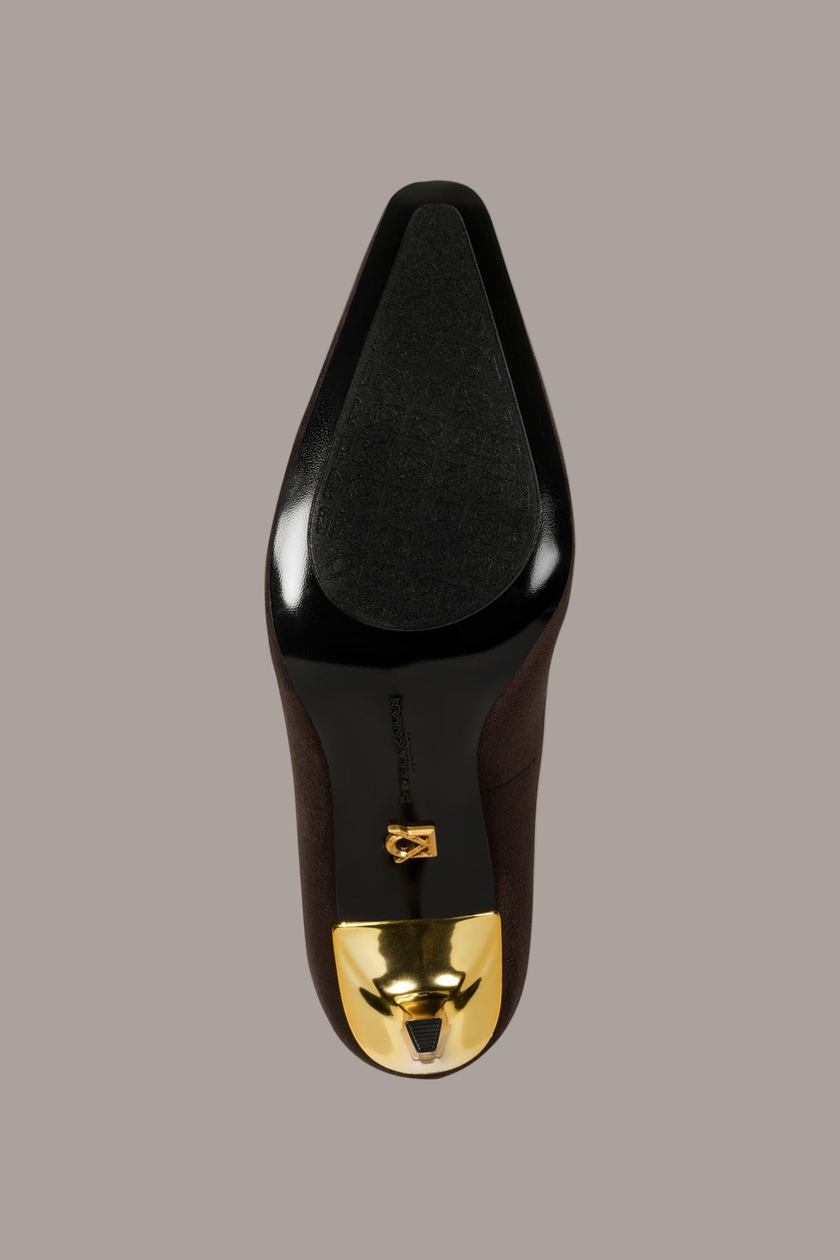 SAVITA LOGO-EMBELLISHED HIGH PUMP - CHOCOLATE