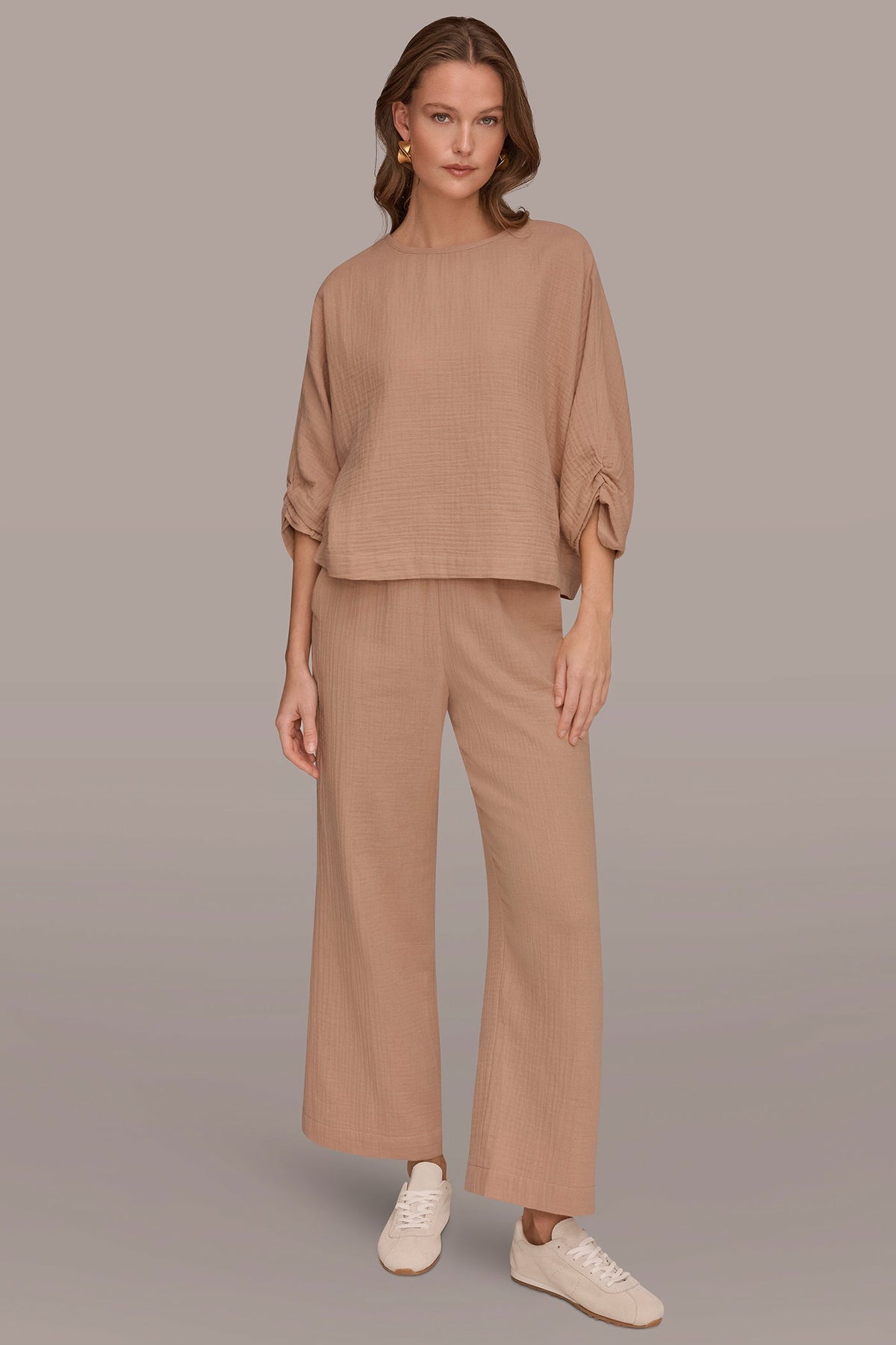 3/4 SLEEVE TWIST CUFF BLOUSE - Umbria