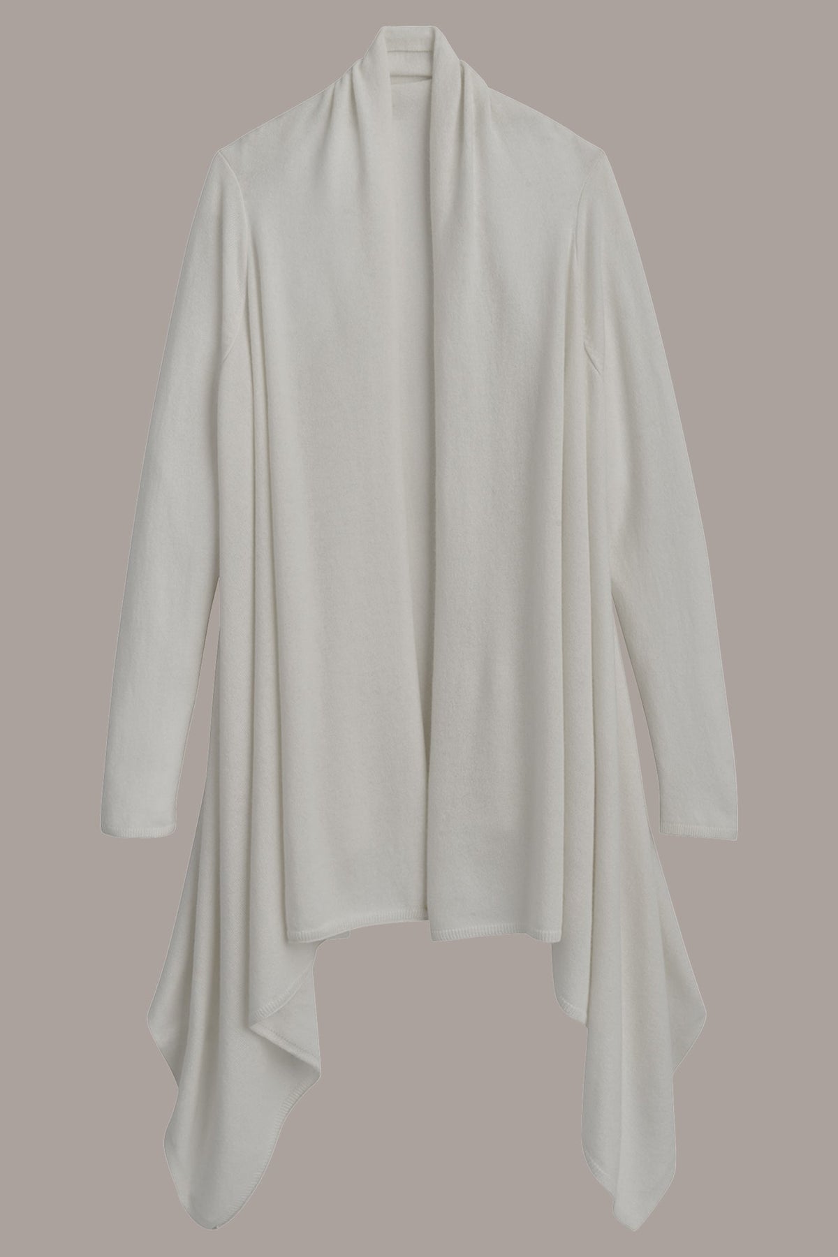 CASHMERE LONG SLEEVE CARDIGAN - Cream