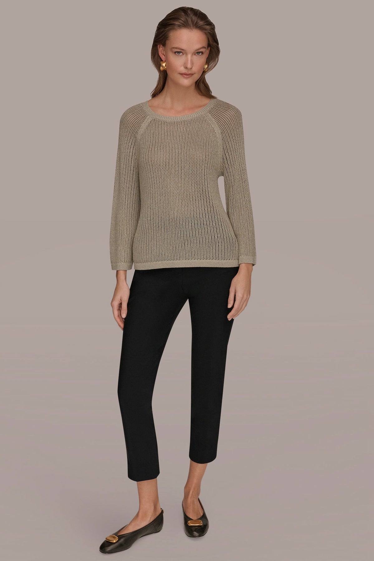 BOAT NECK DOLMAN SWEATER - Tuscan Grey