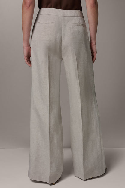 MID-RISE PLEATED WIDE-LEG PANT - Flax