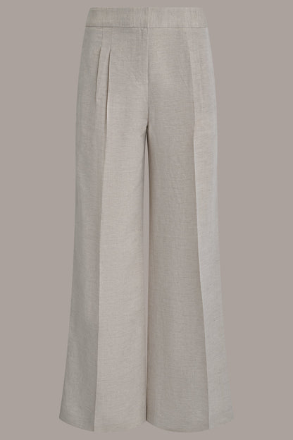MID-RISE PLEATED WIDE-LEG PANT - Flax