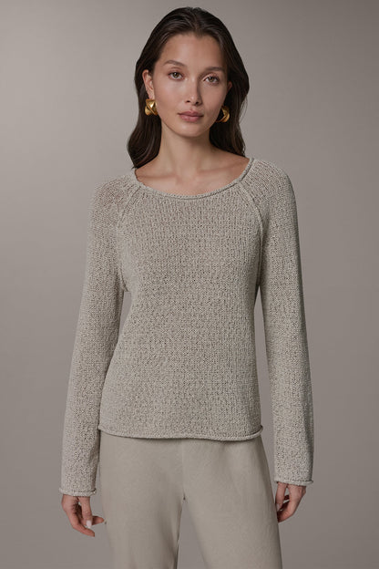 LONG SLEEVE EASY SWEATER - Sandstone Multi