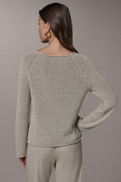 LONG SLEEVE EASY SWEATER - Sandstone Multi