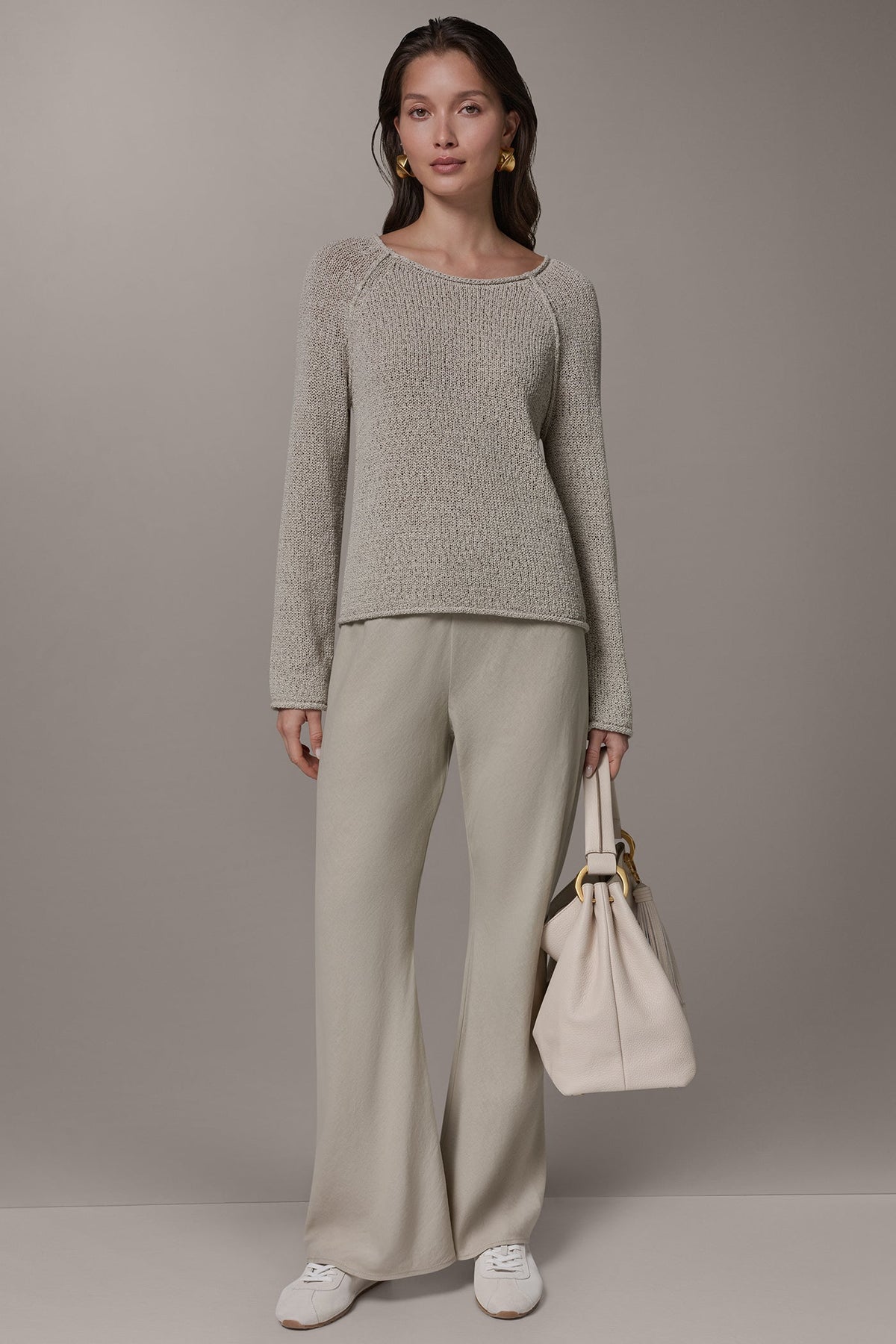 LONG SLEEVE EASY SWEATER - Sandstone Multi