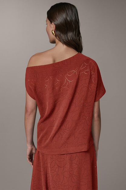 SLEEVELESS ASYMMETRIC LASER CUT TOP - Sunbaked