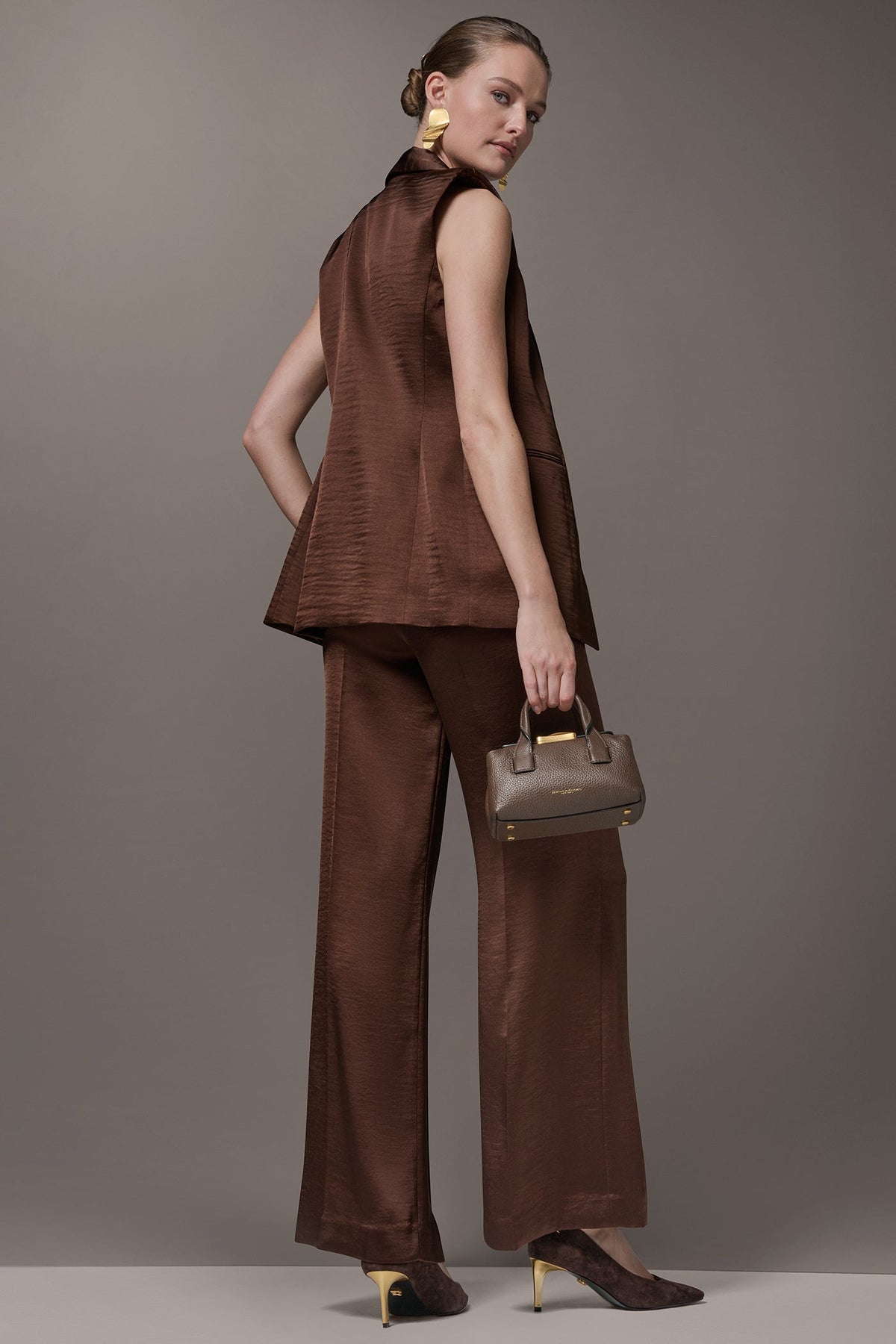 ONE BUTTON SUIT VEST - Canyon