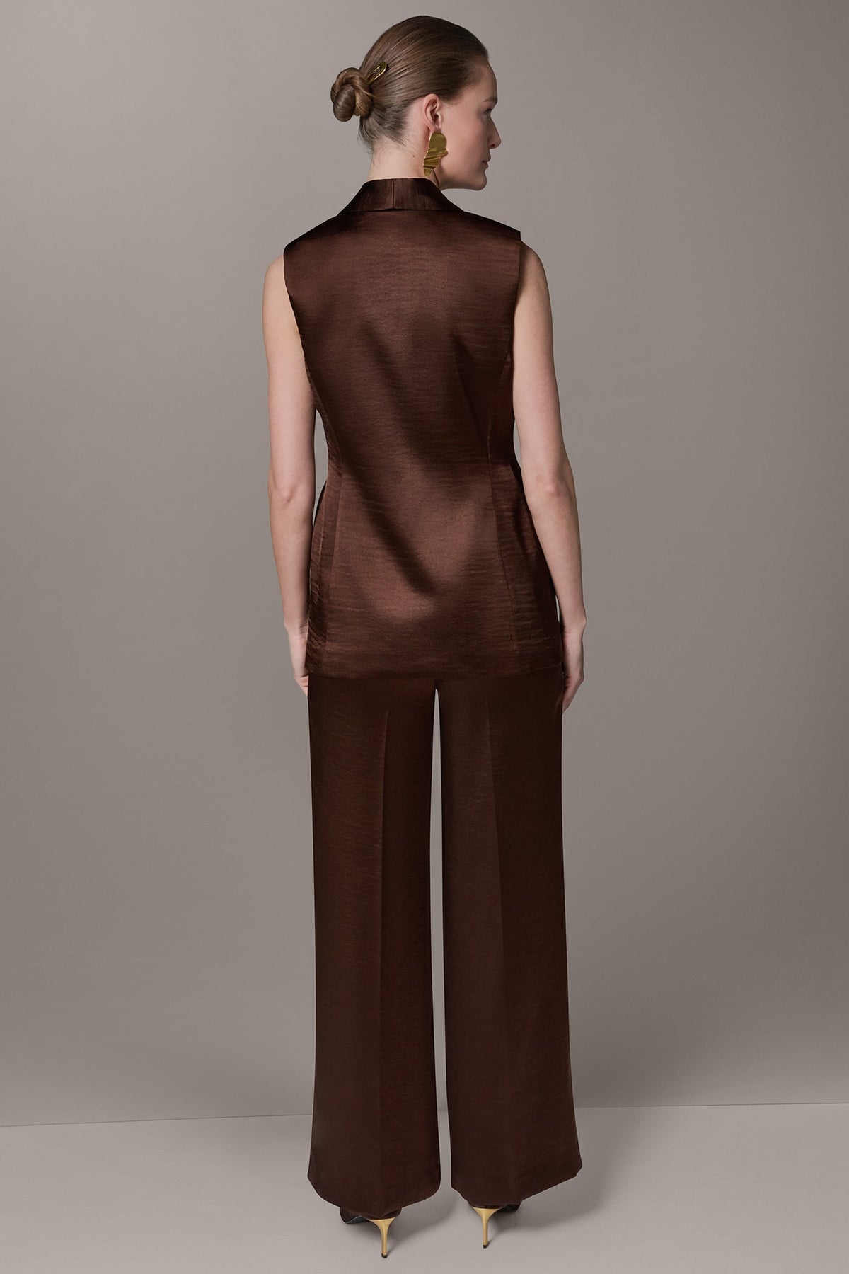 ONE BUTTON SUIT VEST - Canyon