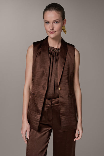 ONE BUTTON SUIT VEST - Canyon