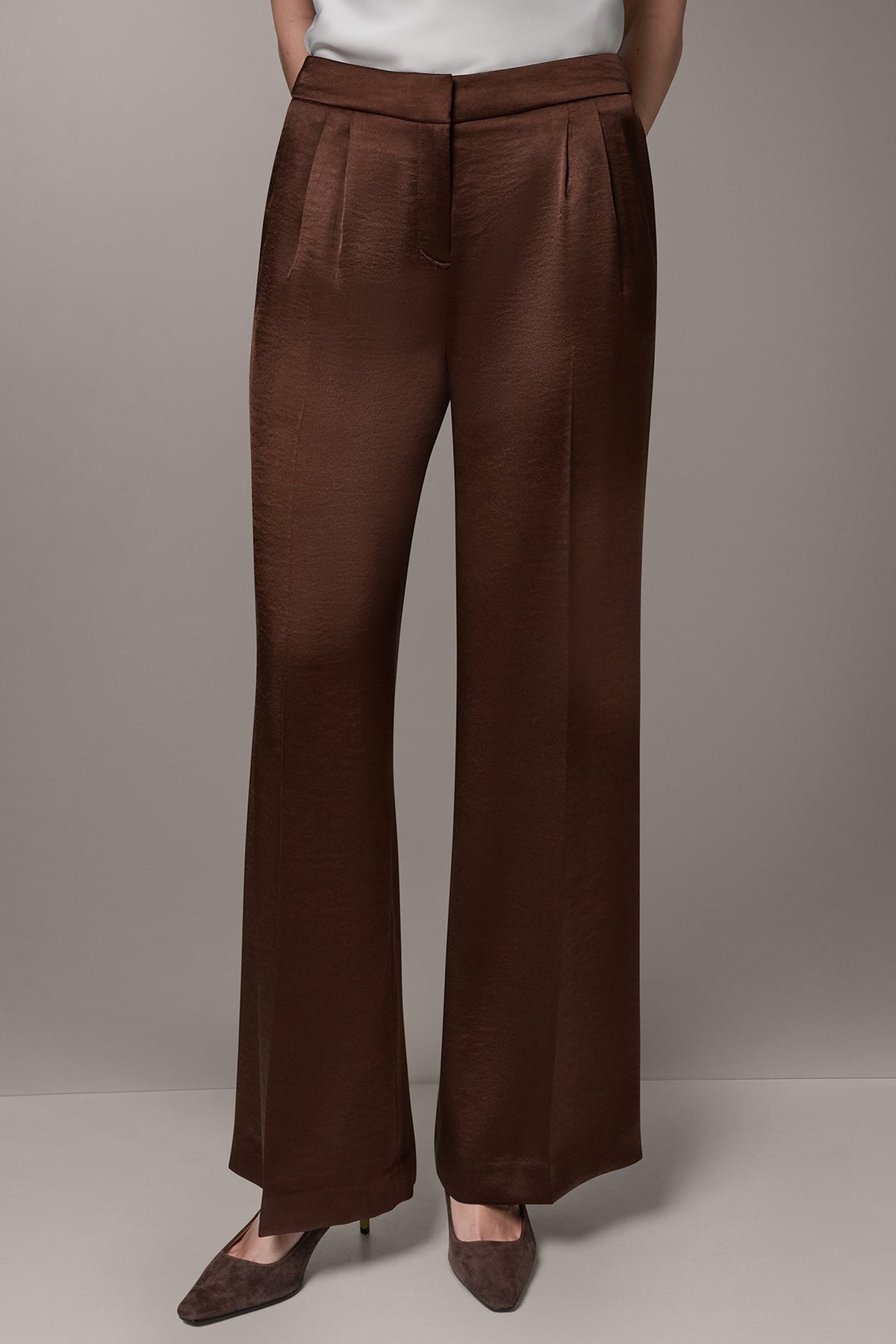 MID-RISE PLEATED WIDE-LEG PANT - Canyon