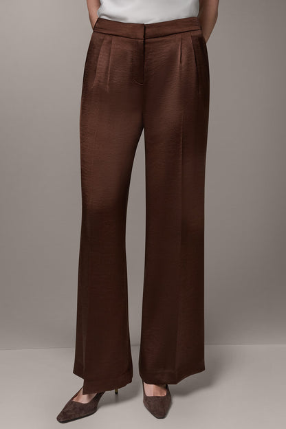 MID-RISE PLEATED WIDE-LEG PANT - Canyon