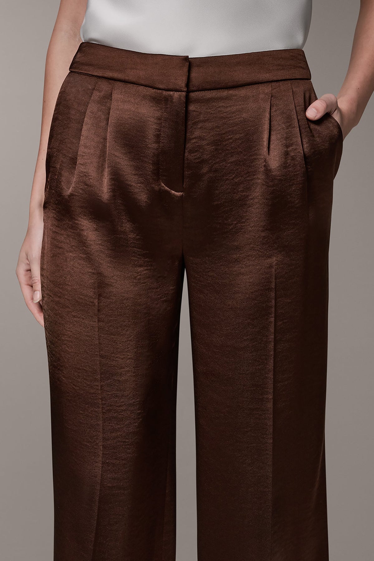 MID-RISE PLEATED WIDE-LEG PANT - Canyon