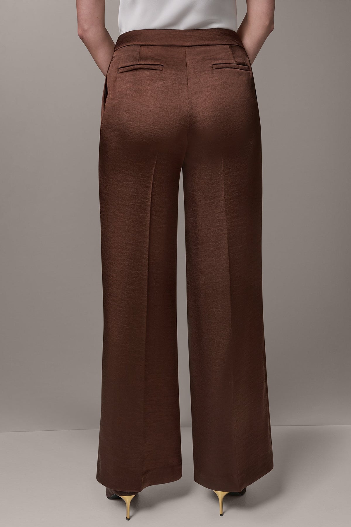 MID-RISE PLEATED WIDE-LEG PANT - Canyon