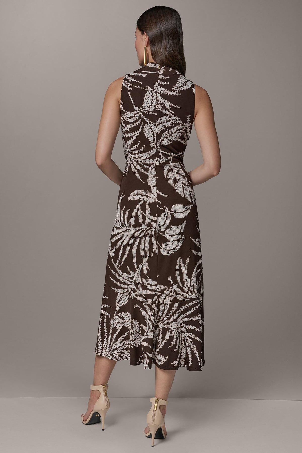FLORAL SLEEVELESS COWL NECK MIDI DRESS - Canyon Multi