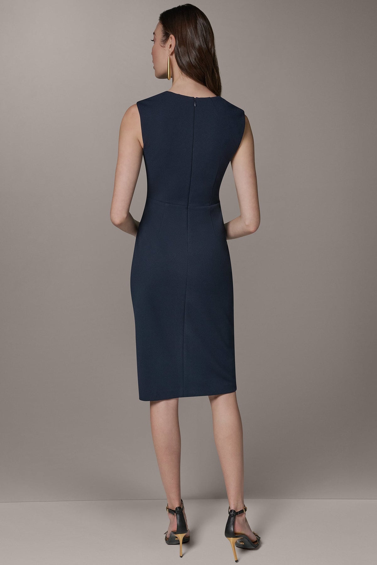 SLEEVELESS WRAP-EFFECT MIDI DRESS - Nightfall