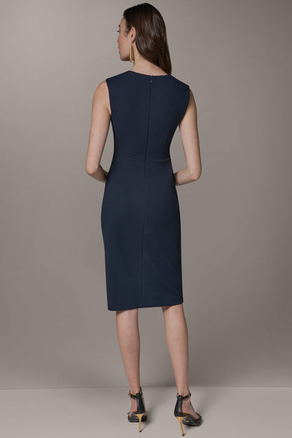 SLEEVELESS WRAP-EFFECT MIDI DRESS - Nightfall