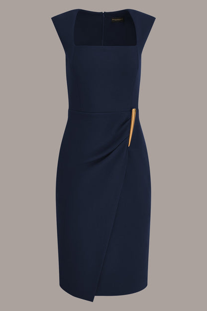 SLEEVELESS WRAP-EFFECT MIDI DRESS - Nightfall