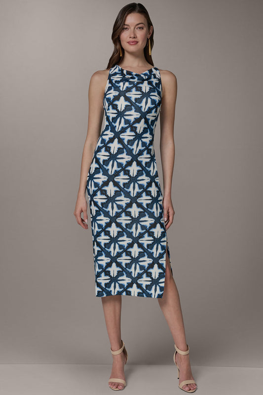 SLEEVELESS MIDI HALTER DRESS - Nightfall Multi