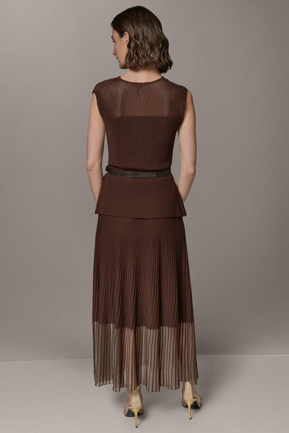 SLEEVELESS COWL NECK MIDI SWEATER DRESS - Canyon