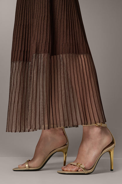 SLEEVELESS COWL NECK MIDI SWEATER DRESS - Canyon
