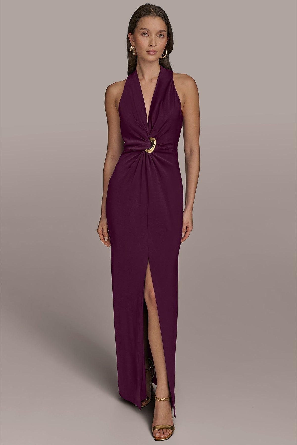 VNECK GOWN - Berry