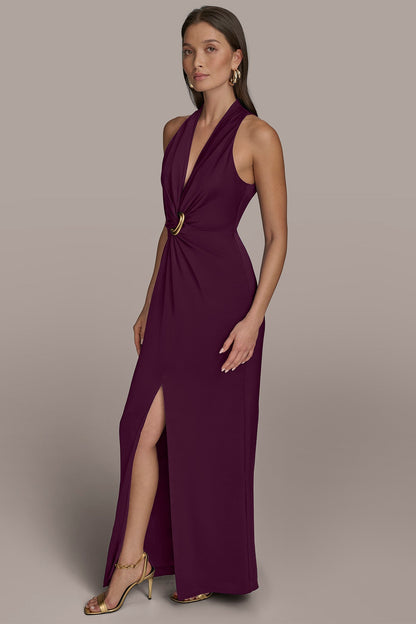 VNECK GOWN - Berry